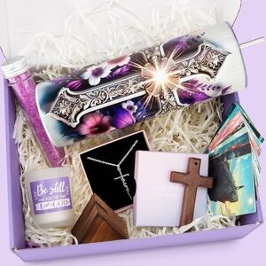 Floral Tumbler with Cross Design